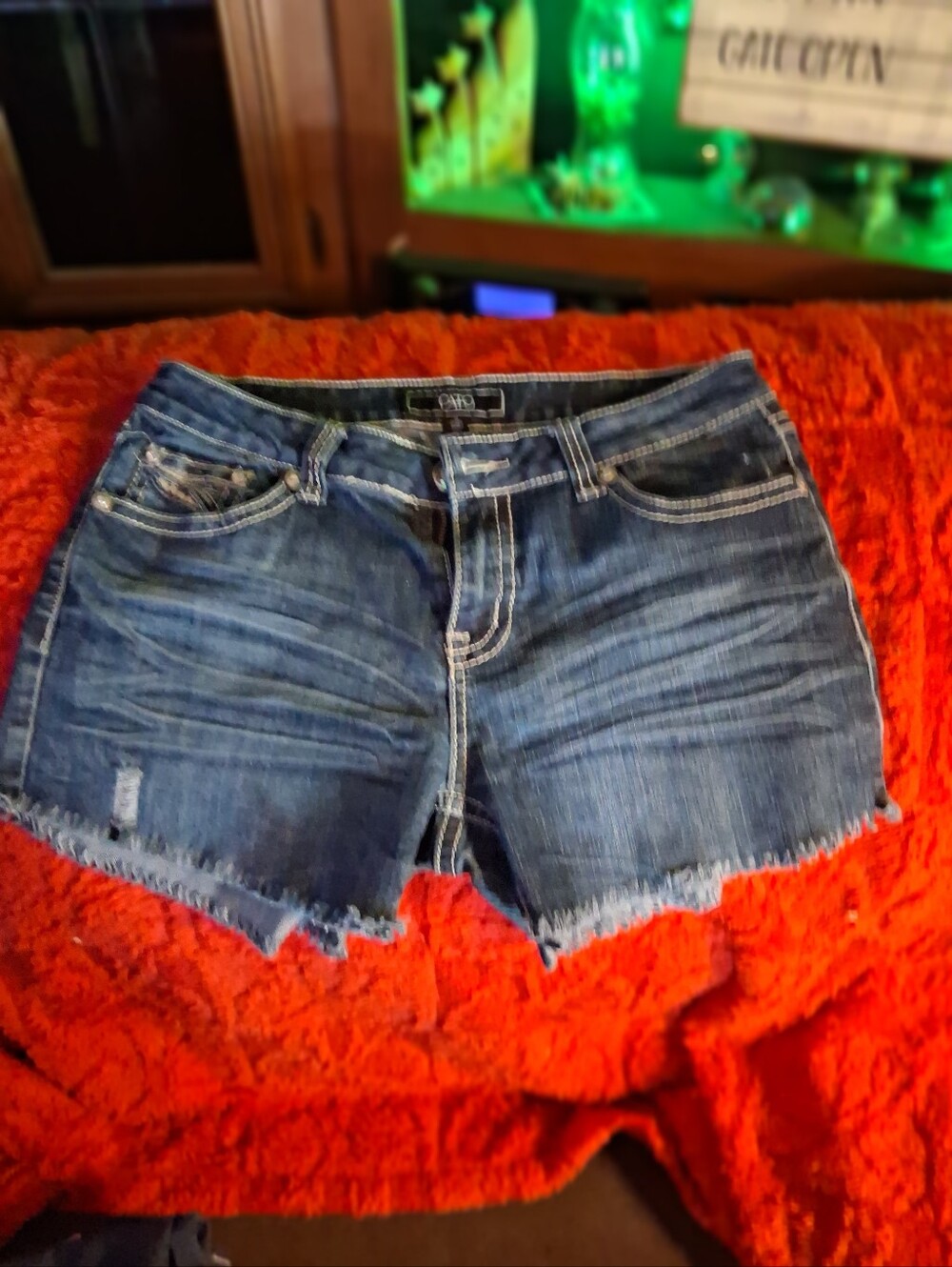 Cato Dark Blue Denim Cutoff Shorts